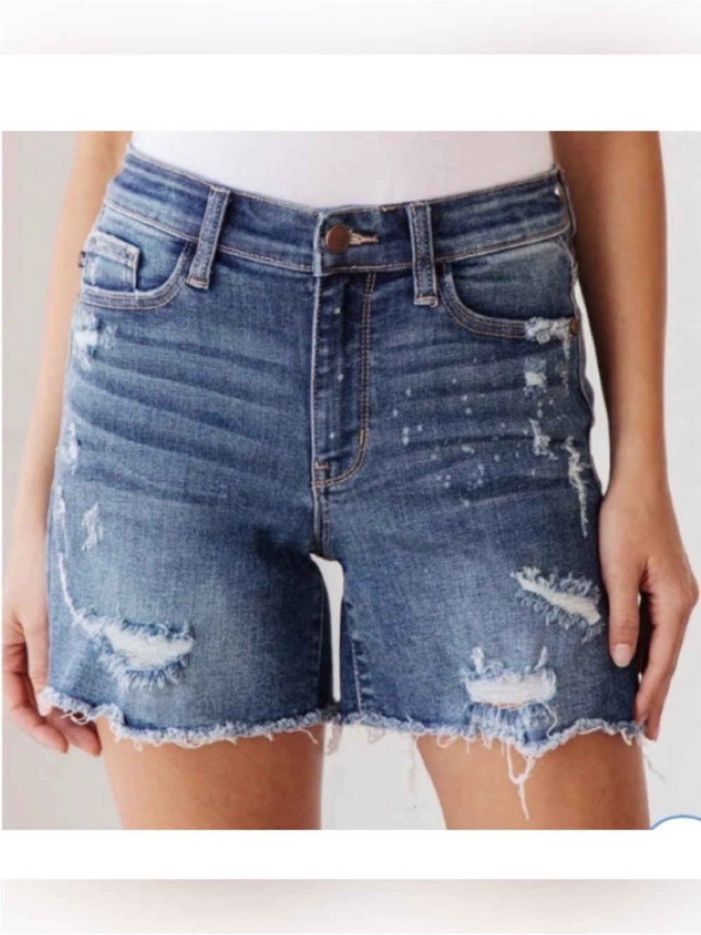 JUDY BLUE beach splash denim shorts size 1XL XL